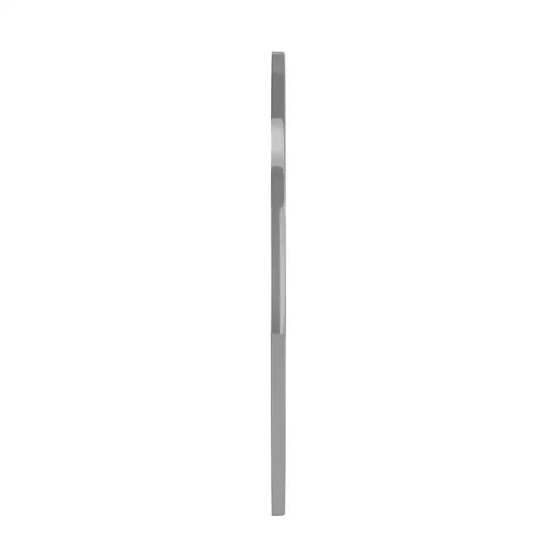 Miroir rond encadré en acier inoxydable argenté Simone de 34 po