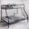 Full Metal Bunk Bed Low Height Safety Design with Guardrails, Angled Ladder and Underbed Storage