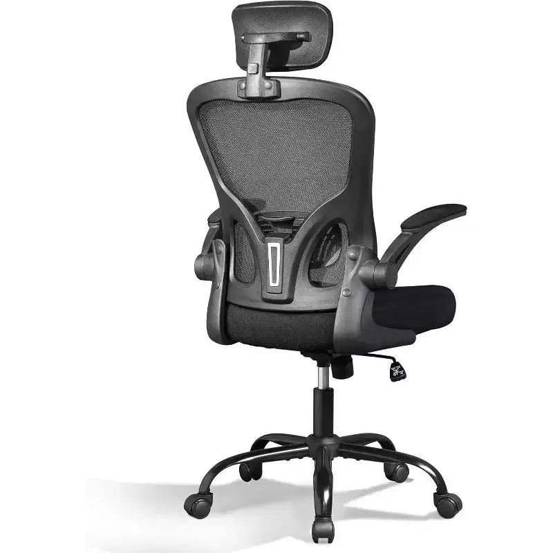 Chaise de bureau ergonomique pour utilisateurs de 1,58 m à 1,93 m, chaise de bureau informatique en maille à dossier haut avec accoudoirs relevables, chaise de bureau à domicile, Noir