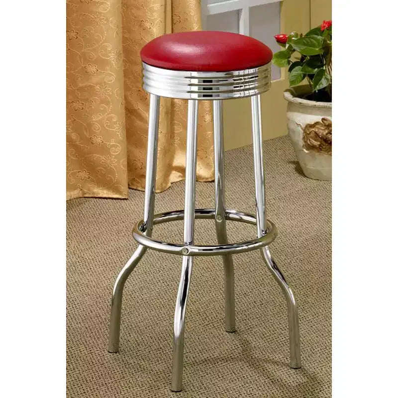 Lot de 2 tabourets de bar ronds avec repose-pieds