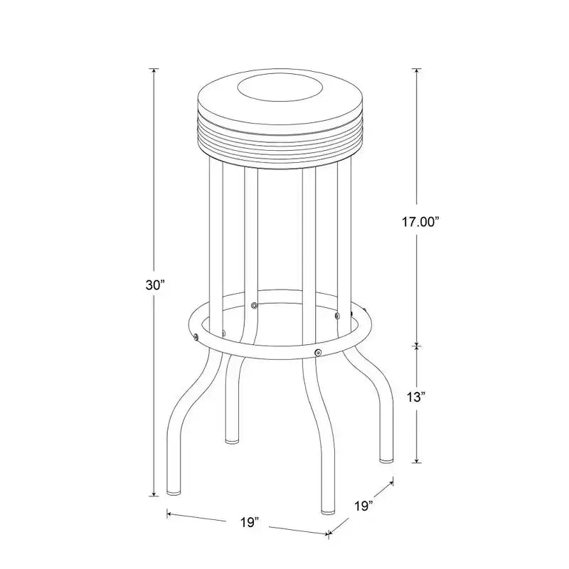 Lot de 2 tabourets de bar ronds avec repose-pieds