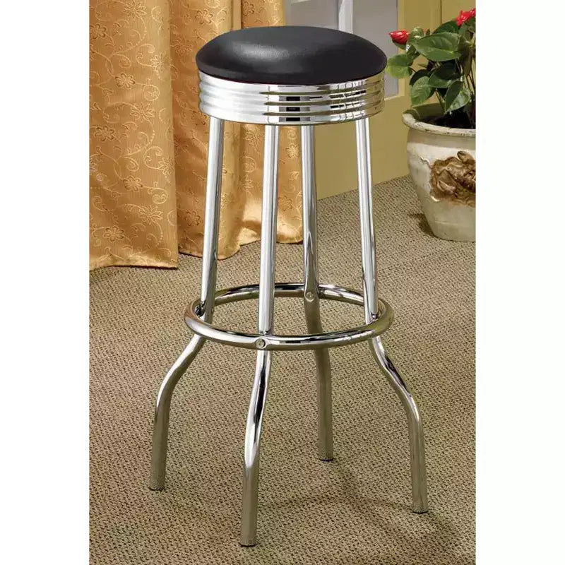 Lot de 2 tabourets de bar ronds avec repose-pieds