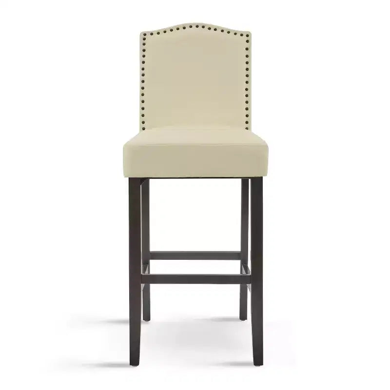 30 Tabourets de bar contemporains en hévéa rembourrés (Lot de 2)