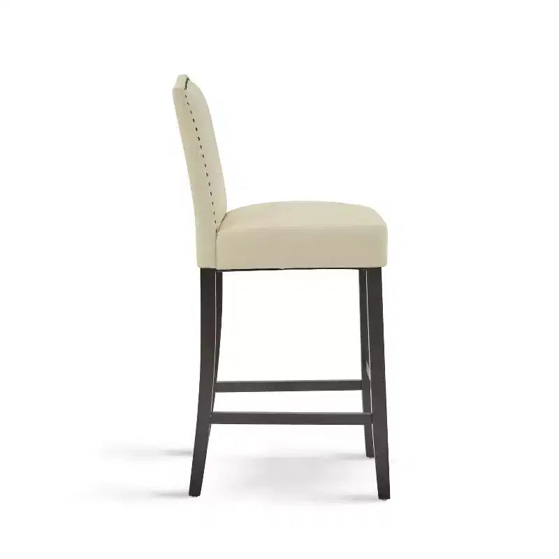 30 Tabourets de bar contemporains en hévéa rembourrés (Lot de 2)