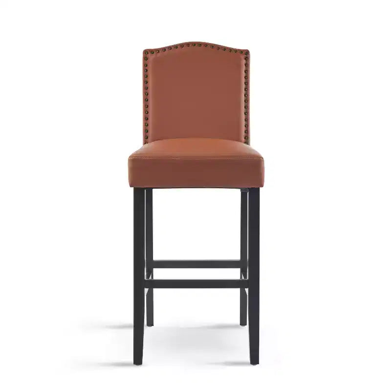 30 Tabourets de bar contemporains en hévéa rembourrés (Lot de 2)