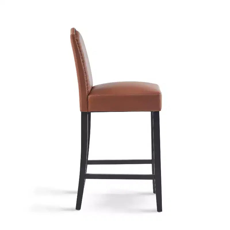 30 Tabourets de bar contemporains en hévéa rembourrés (Lot de 2)