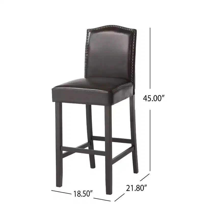 30 Tabourets de bar contemporains en hévéa rembourrés (Lot de 2)