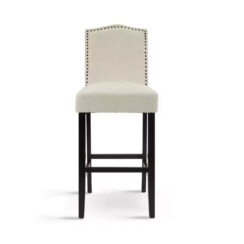 30 Tabourets de bar contemporains en hévéa rembourrés (Lot de 2)