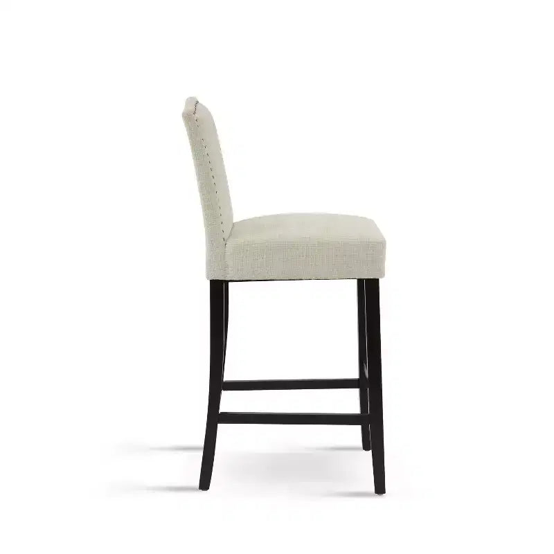 30 Tabourets de bar contemporains en hévéa rembourrés (Lot de 2)