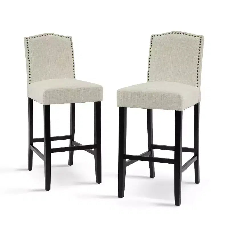 Christopher Knight Home Olaf 30 Contemporary Rubberwood Upholstered Barstools (Set of 2)