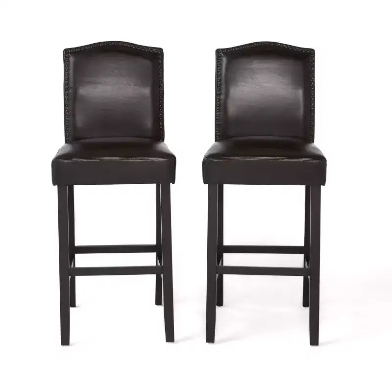 30 Tabourets de bar contemporains en hévéa rembourrés (Lot de 2)