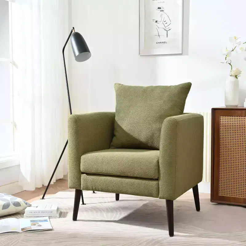 Fauteuil d'appoint rembourré moderne pour chambre, chaise longue confortable pour salon, appartement