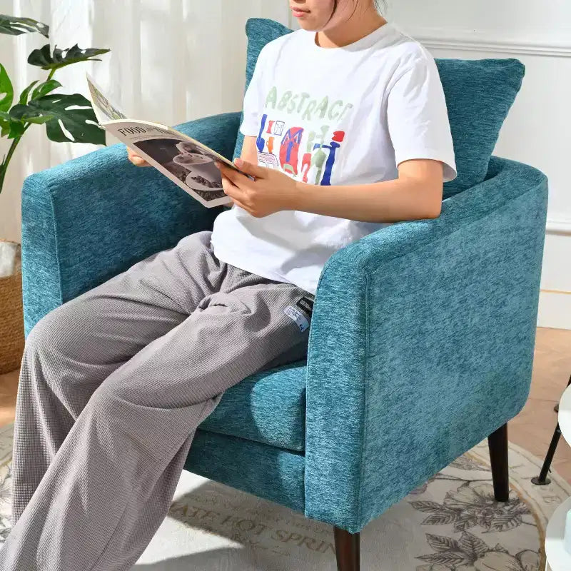 Fauteuil d'appoint rembourré moderne pour chambre, chaise longue confortable pour salon, appartement