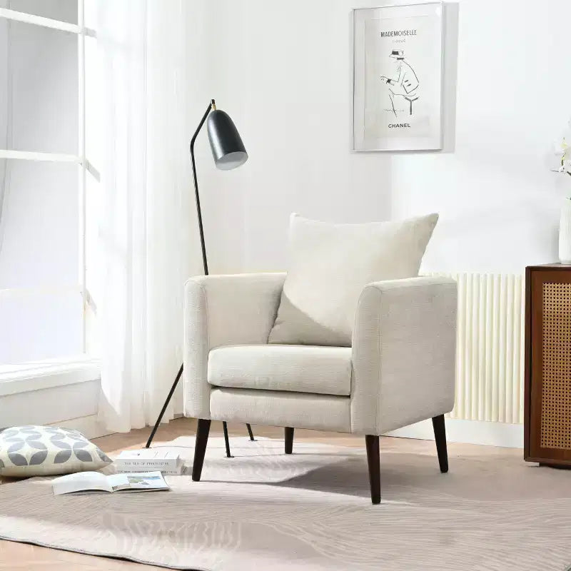 Fauteuil d'appoint rembourré moderne pour chambre, chaise longue confortable pour salon, appartement