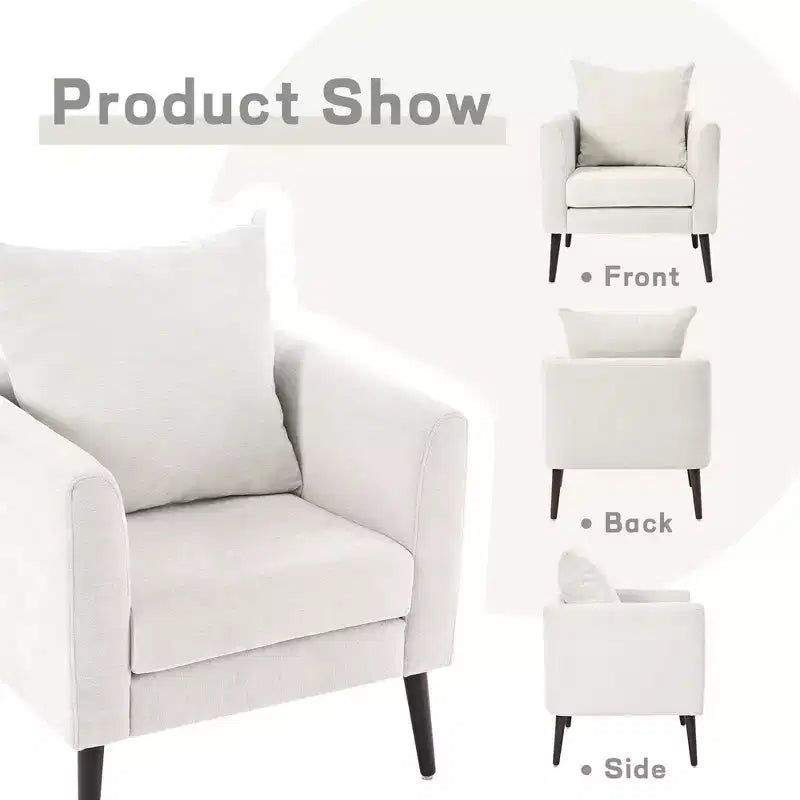 Fauteuil d'appoint rembourré moderne pour chambre, chaise longue confortable pour salon, appartement