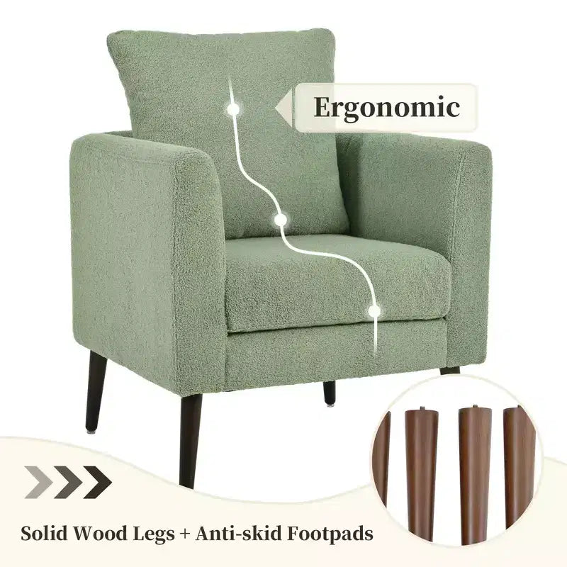 Fauteuil d'appoint rembourré moderne pour chambre, chaise longue confortable pour salon, appartement