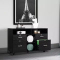 Karl Home 4-Drawer Black MDF 40.94in. W File Cabinet