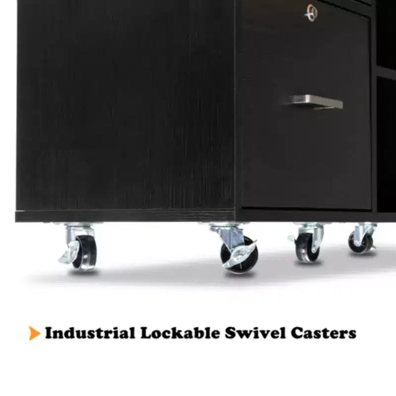 Classeur 4 tiroirs en MDF noir L 104 cm