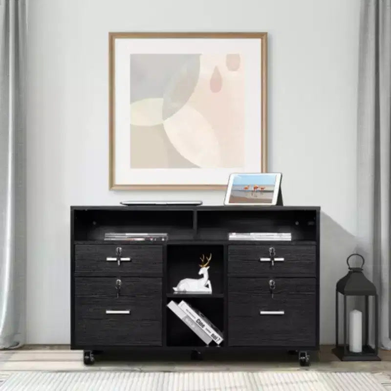 Classeur 4 tiroirs en MDF noir L 104 cm
