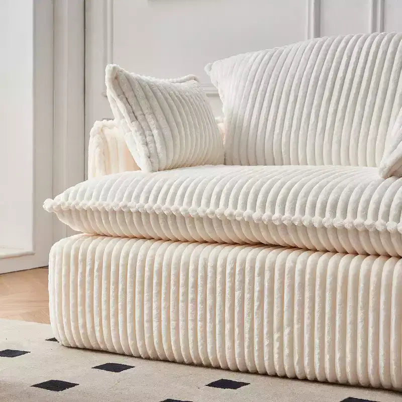 Fauteuil de canapé convertible compressé avec ottoman, Fauteuil moderne en velours côtelé pour petits espaces, salon, dortoir ou appartement