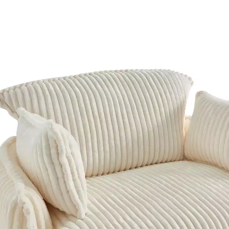 Fauteuil de canapé convertible compressé avec ottoman, Fauteuil moderne en velours côtelé pour petits espaces, salon, dortoir ou appartement