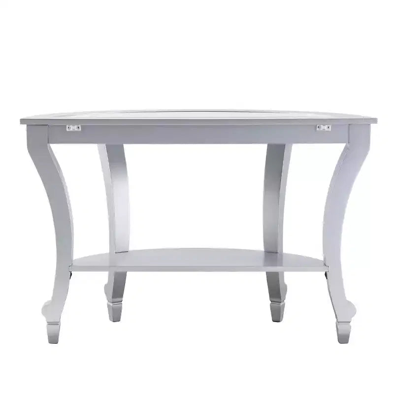 Console demi-lune miroir - Argent