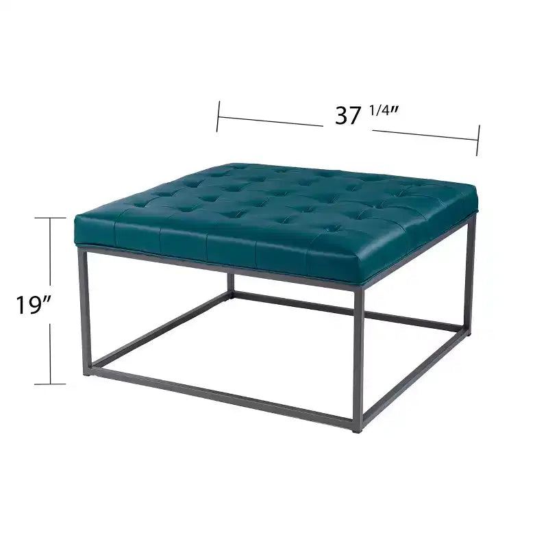 Pouf de cocktail tapissé - Bleu