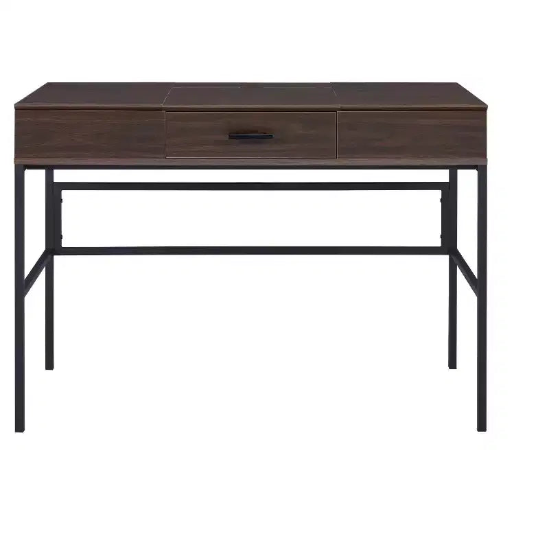 HomeRoots 42 Brown and Black Writing Desk