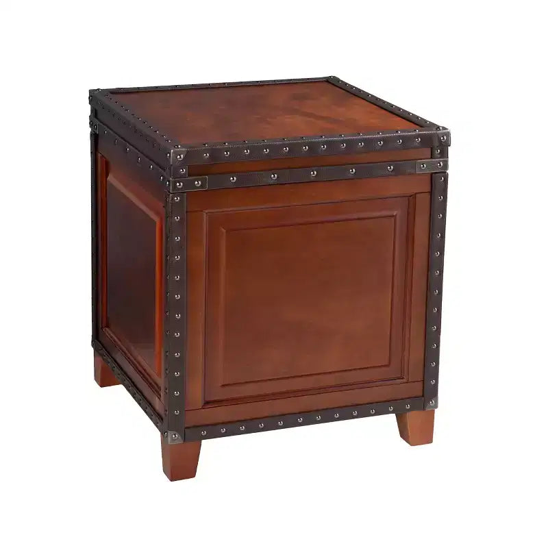 Amherst Trunk End Table with Storage - Brown - SEI