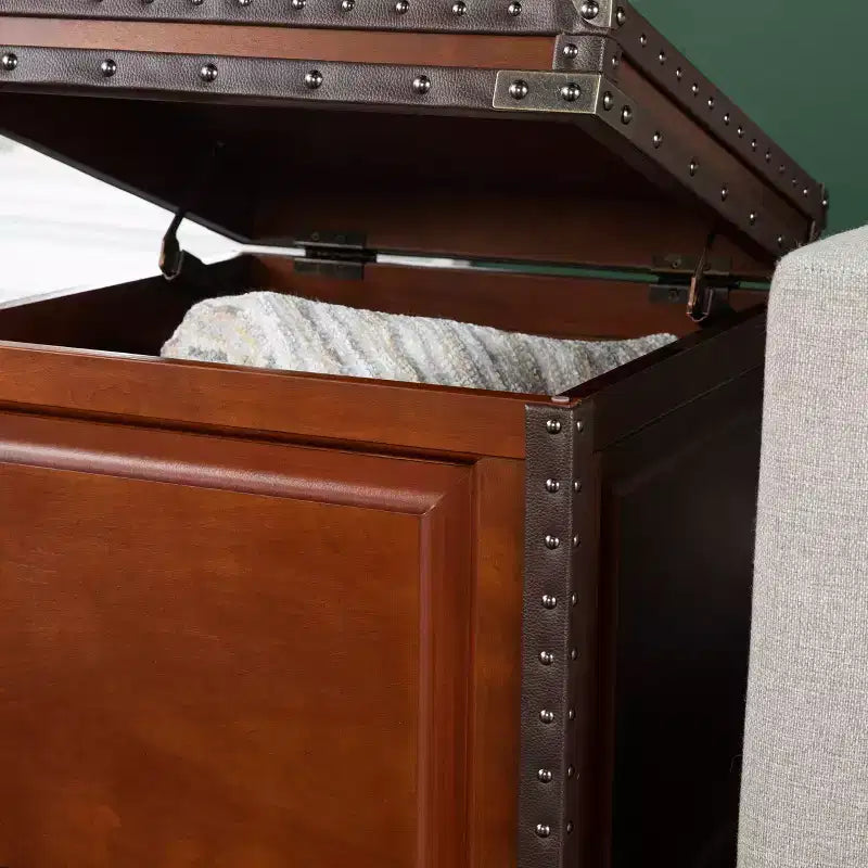 Table d'appoint coffre de rangement – Marron