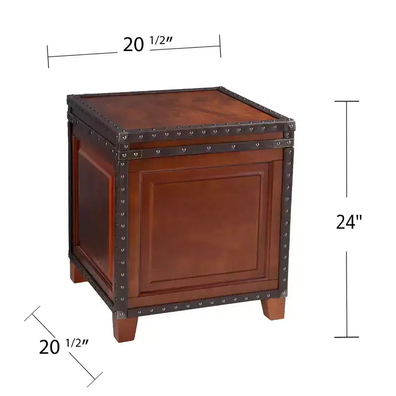 Table d'appoint coffre de rangement – Marron