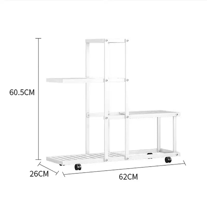Support pour plantes, étagère à plantes, support haut sur roulettes, support de jardinière multi-niveaux pour salon, balcon, jardin