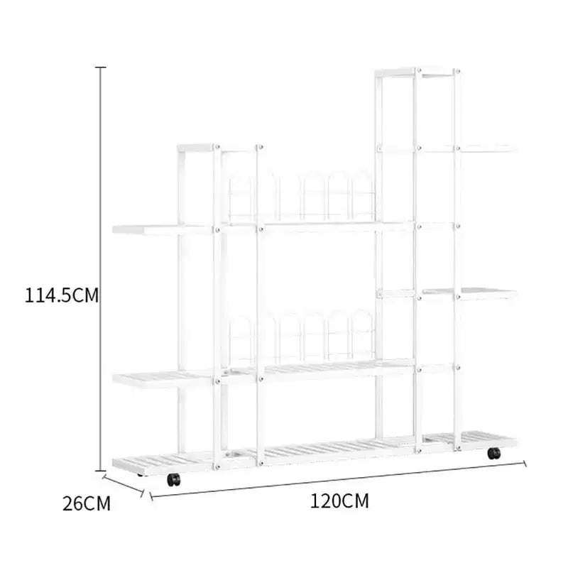 Support pour plantes, étagère à plantes, support haut sur roulettes, support de jardinière multi-niveaux pour salon, balcon, jardin