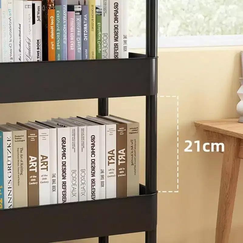 Chariot de rangement roulant mince à 5 niveaux avec poignée, étagère utilitaire étroite peu encombrante, unité de rayonnage mobile pour cuisine, salle de bain, buanderie