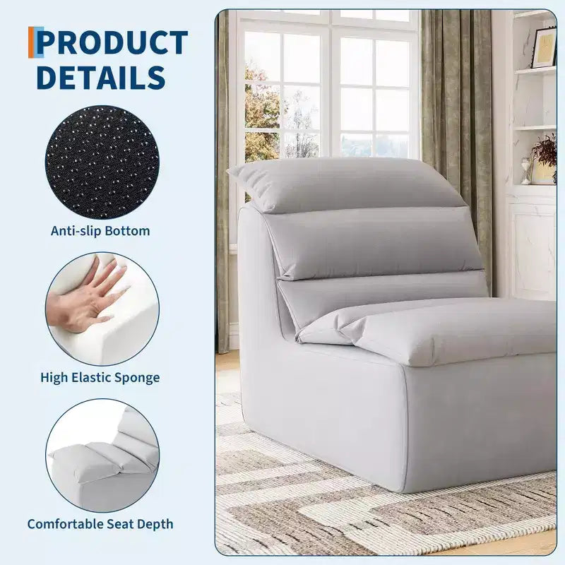 Canapé pouf - Design ergonomique, mousse à mémoire de forme, avec support dorsal, base antidérapante, confortable et relaxant, adapté au salon, à la chambre ou au bureau.