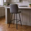 26 Tabouret de bar hauteur comptoir en similicuir et fer gris et noir