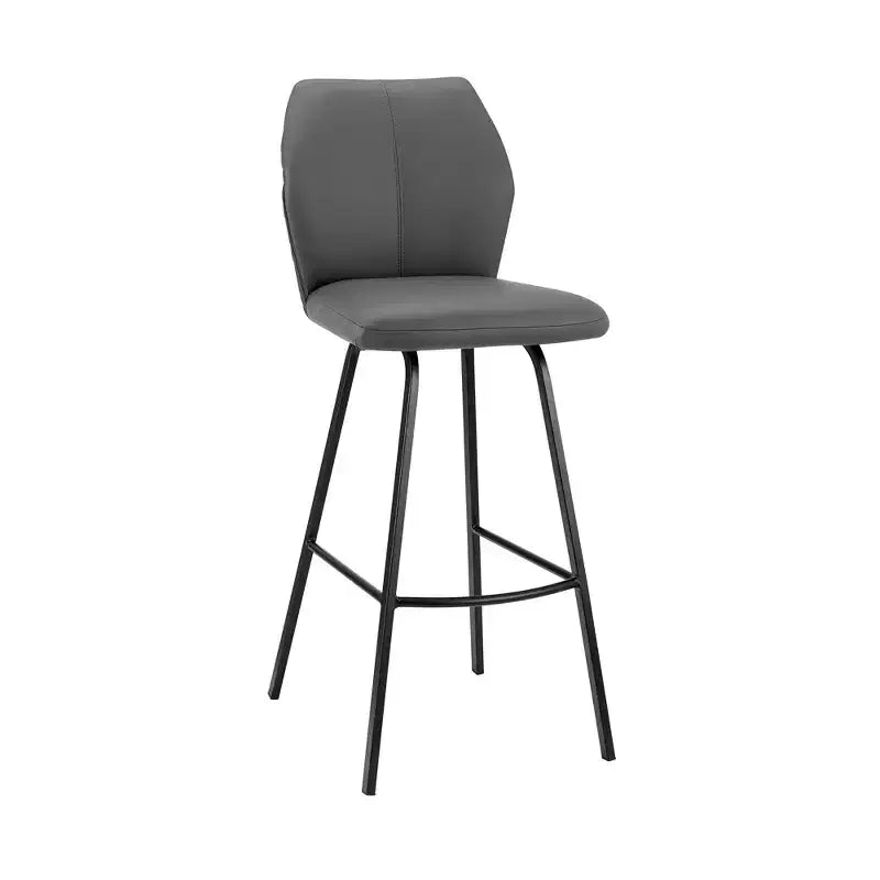26 Tabouret de bar hauteur comptoir en similicuir et fer gris et noir