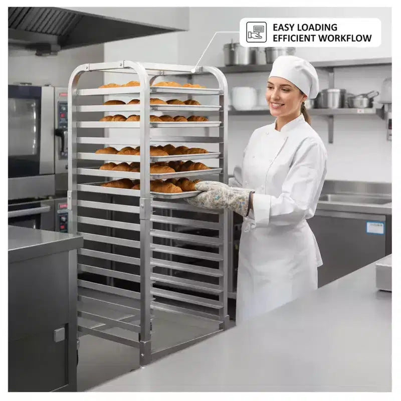 Étagère à plaques à pâtisserie en aluminium - Chariot de refroidissement mobile à roues verrouillables - pour cuisine et pâtisserie