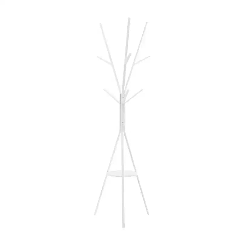 Clihome 72 Metal Coat Rack 6 Hooks Hall Tree with MDF Shelf Entryway Bedroom