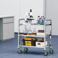 Chariot de service en acier inoxydable à 3 niveaux, capacité de 180 kg avec roues pivotantes verrouillables
