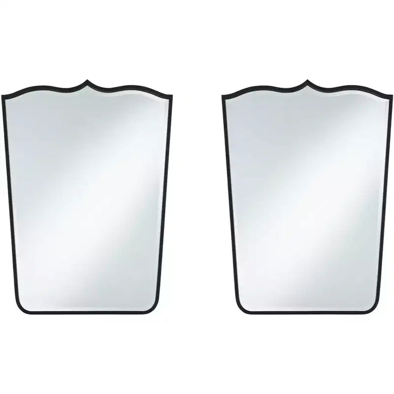 Uttermost Gaylia Satin Black 27 x 36 3/4 Curve Top Mirrors Set of 2