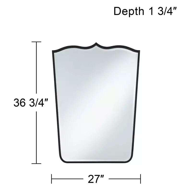 Miroirs à dessus incurvé 27 x 36 3/4 Noir satiné - Lot de 2