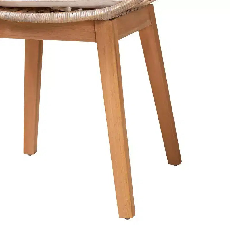 Chaise de salle à manger en bois Gris délavé/Marron naturel/Blanc : Rembourrage en polyester, Nettoyage des taches