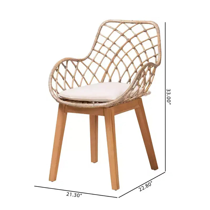 Chaise de salle à manger en bois Gris délavé/Marron naturel/Blanc : Rembourrage en polyester, Nettoyage des taches