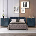 Lot de 2 tables de chevet à 3 tiroirs Éclat Moderne – Bleu marine