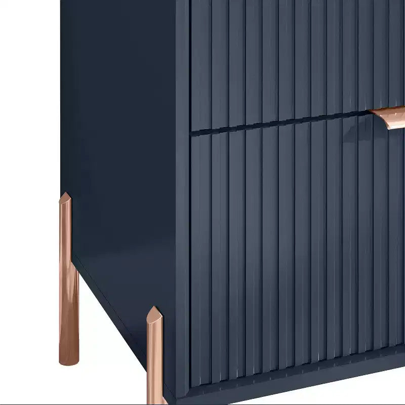 Lot de 2 tables de chevet à 3 tiroirs Éclat Moderne – Bleu marine