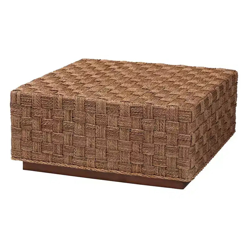 Table basse en jonc de mer naturel/marron clair