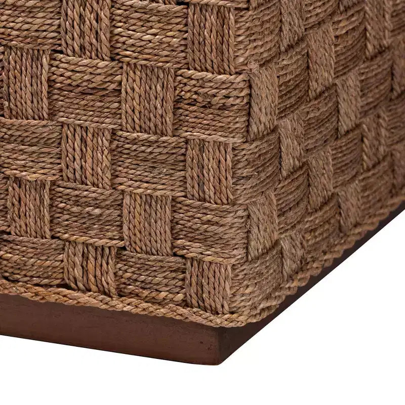 Table basse en jonc de mer naturel/marron clair