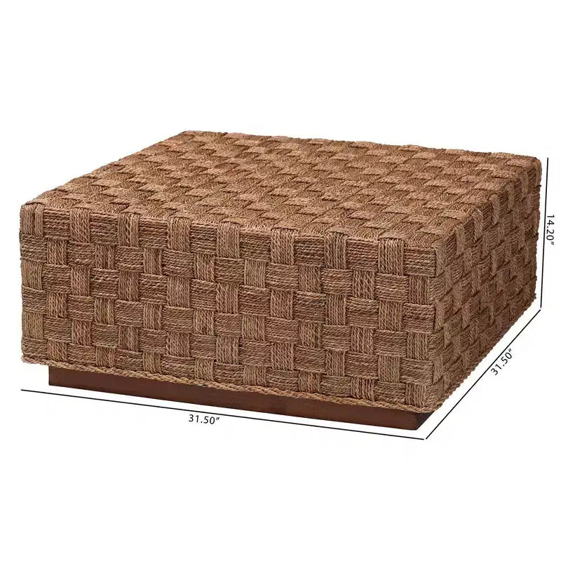 Table basse en jonc de mer naturel/marron clair