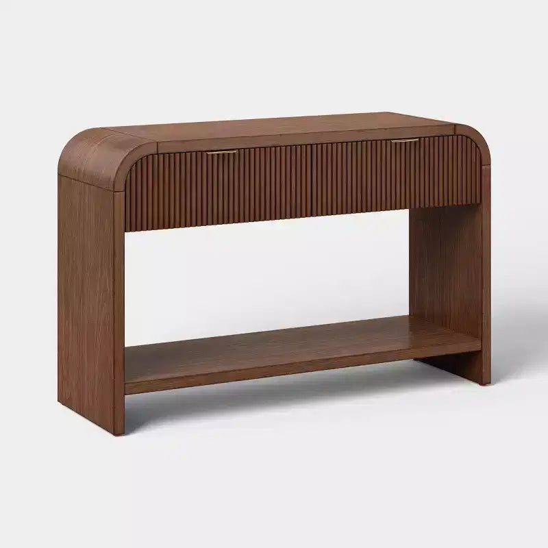 Lupine Reeded Console Table with Two Drawers Dark Brown - Threshold™
